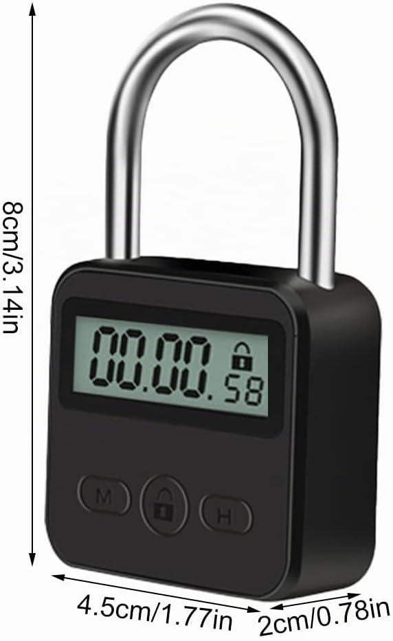 Mizikuu Digitales Zeitschloss, Smart Time Lock Mit LCD-Display, USB Sicherheits-Vorhängeschloss, Hea