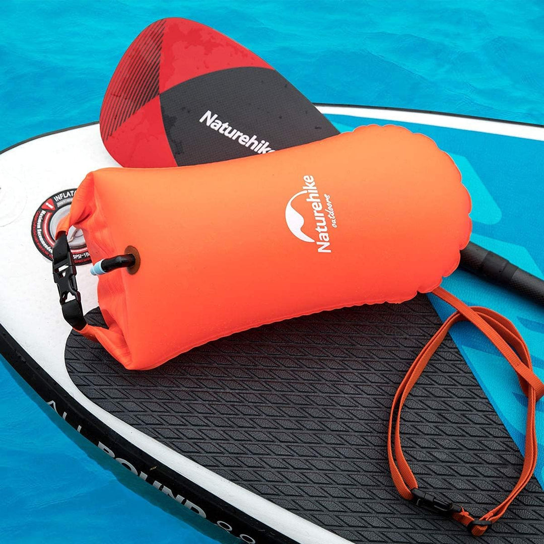 Naturehike 18L Schwimmboje Zwei Airbags Swim Boje Trockensack wasserdichte Strandtasche mit Verstell