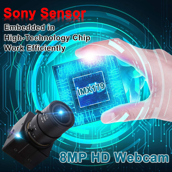 ELP 8 Megapixel Zoom Web Kamera IMX179 Sensor USB Kamera HD 2.8-12mm Variable Fokus Manuell Objektiv