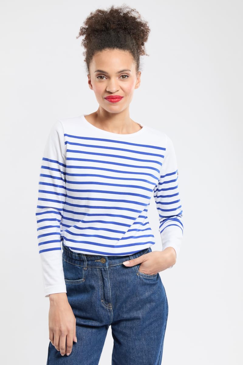Armor Lux Damen 76838 Langarmshirt L Mehrfarbig (Blanc/Etoile Dw5), L Mehrfarbig (Blanc/Etoile Dw5)