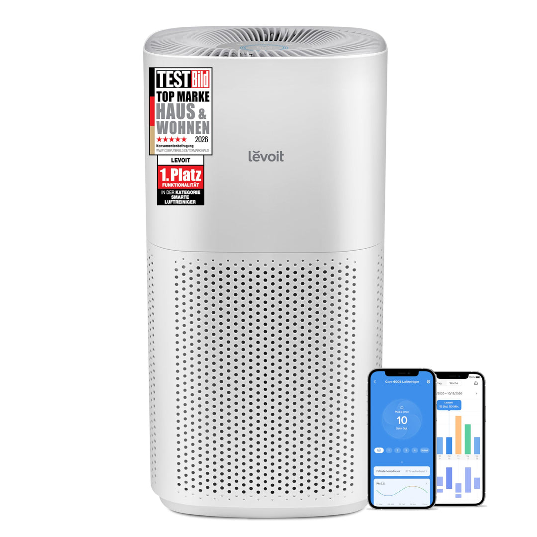 Levoit CORE 600S HEPA Luftreiniger für Raucherzimmer Allergiker,CADR 697m³/h für bis zu 147㎡ Wohnung