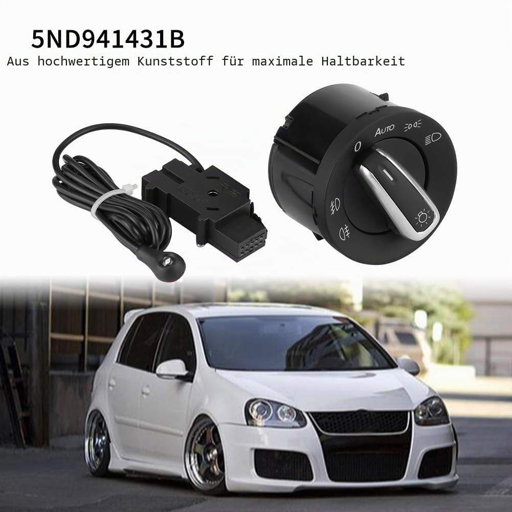 ibiza Auto Scheinwerferschalter Sensor, Kfz Scheinwerferschaltkontroll Sensormodul für MK5 MK6 Caddy
