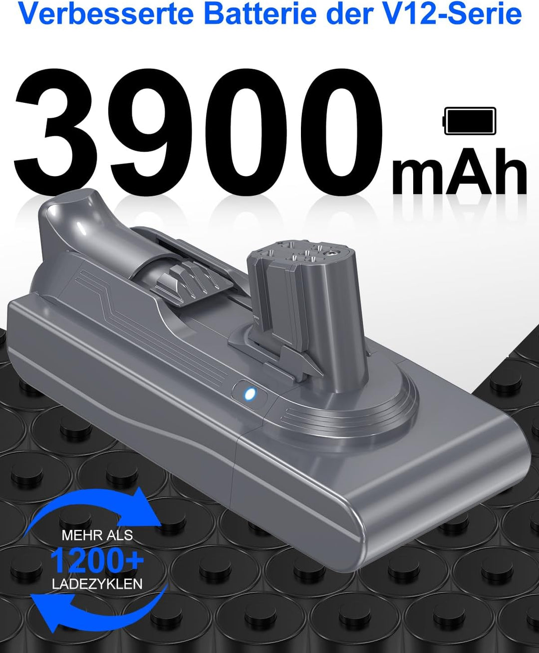 V12 SV20 Ersatzakku für Dyson V12 Detect Series, 25,2 V 3900 mAh Kompatibler Akku für Dyson SV20 SV2