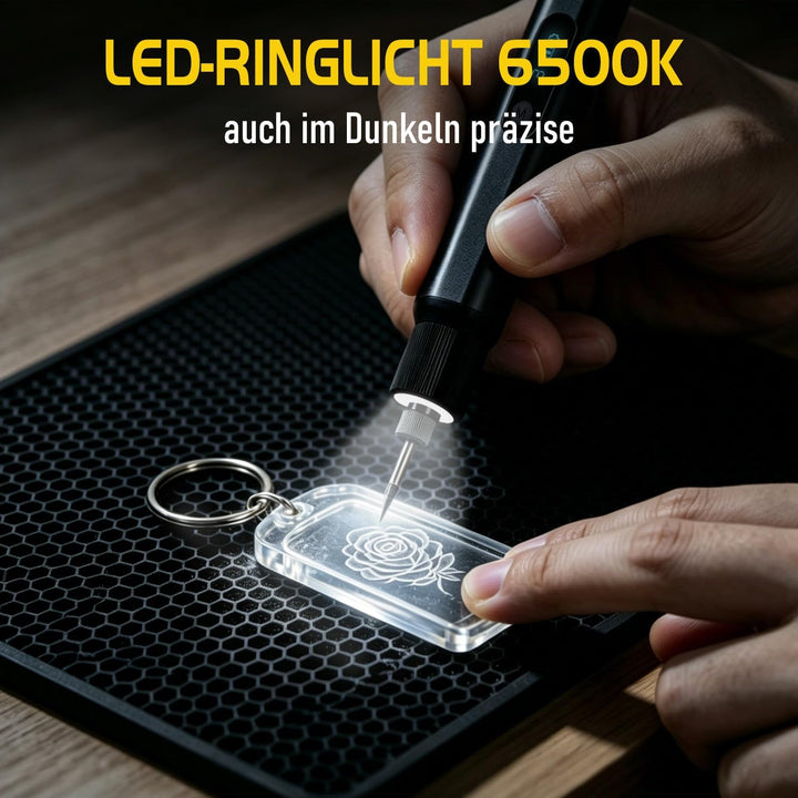 Gravierstift Akku mit Magnetbox, 5V Gravur Stift Kabellos 3 Gänge Mini Schleifer für Holz Glas Metal