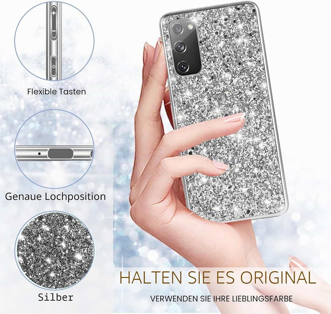 Hülle S20 FE Handyhülle für Samsung Galaxy S20 FE 5G Hülle Glitzer Bling Sparkle Ultra Dünn Schutzhü