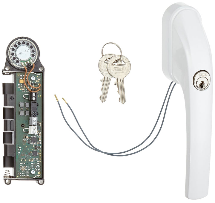 ABUS Fenster-Stangenschloss FOS550A AL0125 - Zusatzsicherung mit Druckzylinder und Alarmfunktion, gl