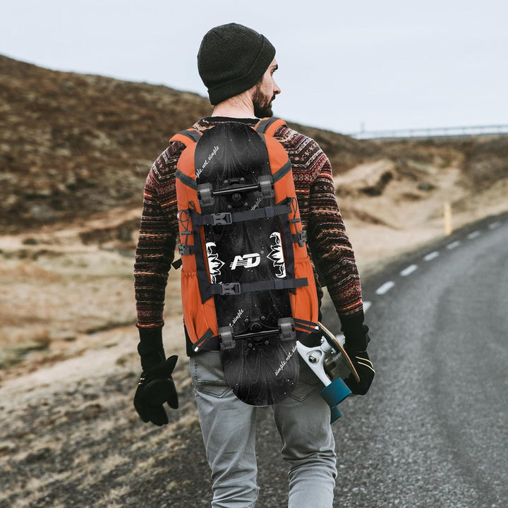 30L Leicht Wanderrucksack Herren Damen, Multifunktional Reiserucksack mit Skateboard Gurte, Tagesruc