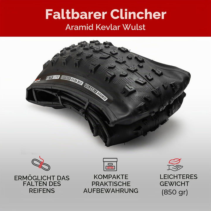 Fincci Fahrradreifen 29 x 2.6 Zoll 66-622 ETRTO Reifen mit Nylonschutz, 60 TPI für Mountain, MTB, Do