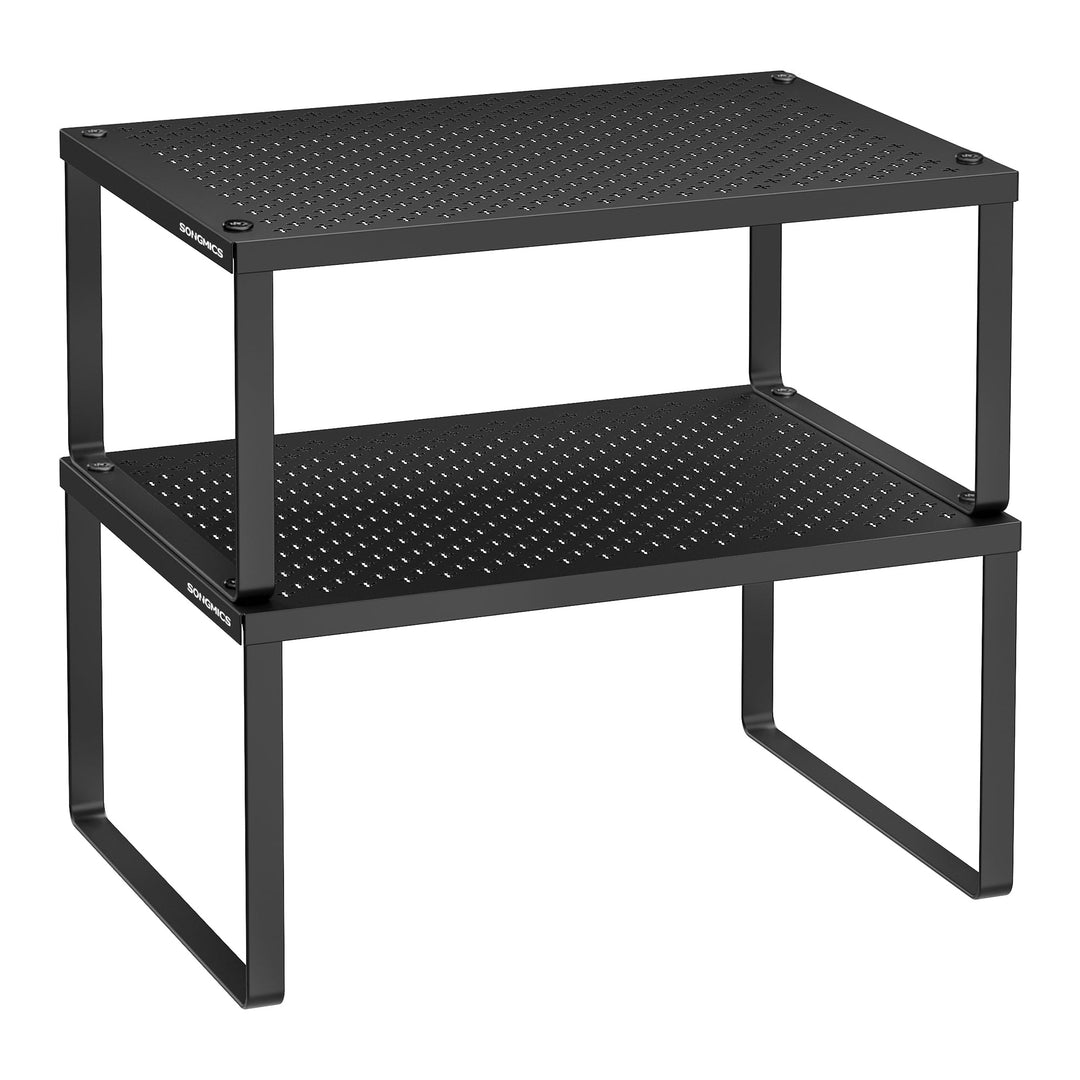 SONGMICS Gewürzregal, 2er Set, Küchenregal, Küchen-Organizer, Küche, Gewürzhalter, erweiterbar, stap