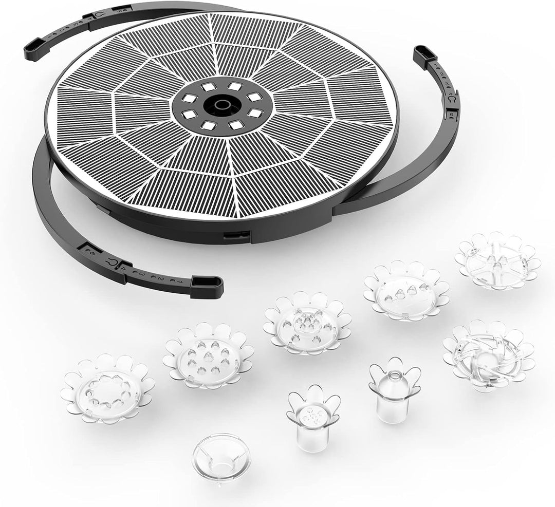 AISITIN 3,5W LED Solar Springbrunnen mit Verstellbare Stützstange Buntes Teichpumpe Solarbrunnen mit