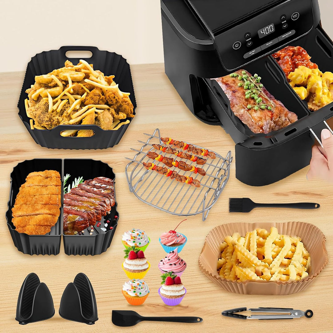 20PCS Heissluftfritteuse Zubehör Set für Ninja AF180EU Max Pro 6,2 L AF140EU, for COSORI 5,5L 6L, Ph