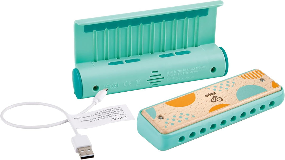 Hape Leuchtende Lern-Harmonica | Mundharmonika Musikspielzeug mit Licht für Kinder | ab 3 Jahren, Bl