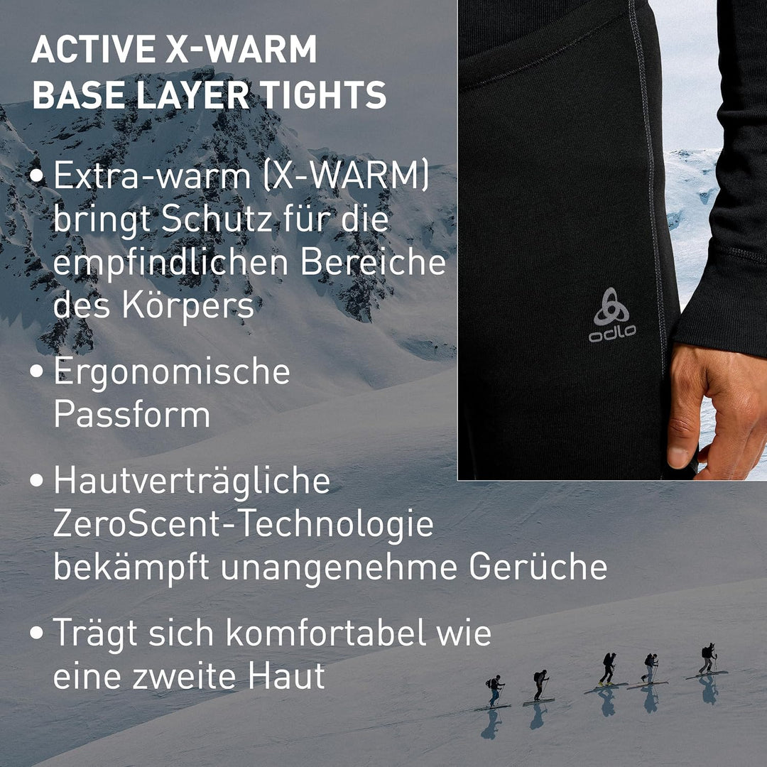 Odlo Herren Funktionsunterwäsche Lange Hose Active X-warm Eco_159232 Schwarz S Single, Schwarz S Sin