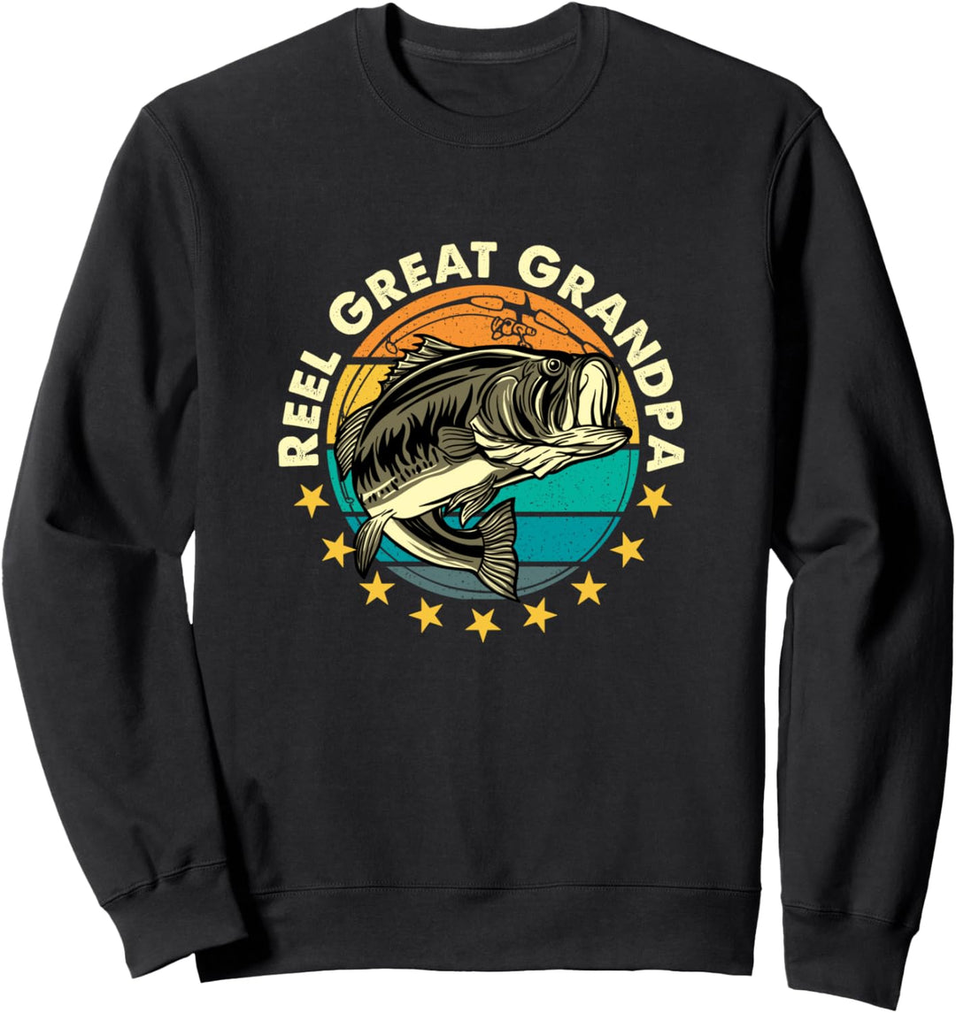 Lustige Fischer-Rolle Urgrossvater Herren-Angelgrossvater Sweatshirt