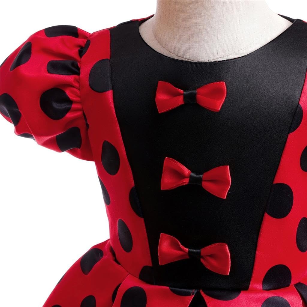 Lito Angels Marienkäfer Gepunktetes Heldenmädchen Kleid Kostüm Verkleidung Kinder Mädchen Grösse 2-1