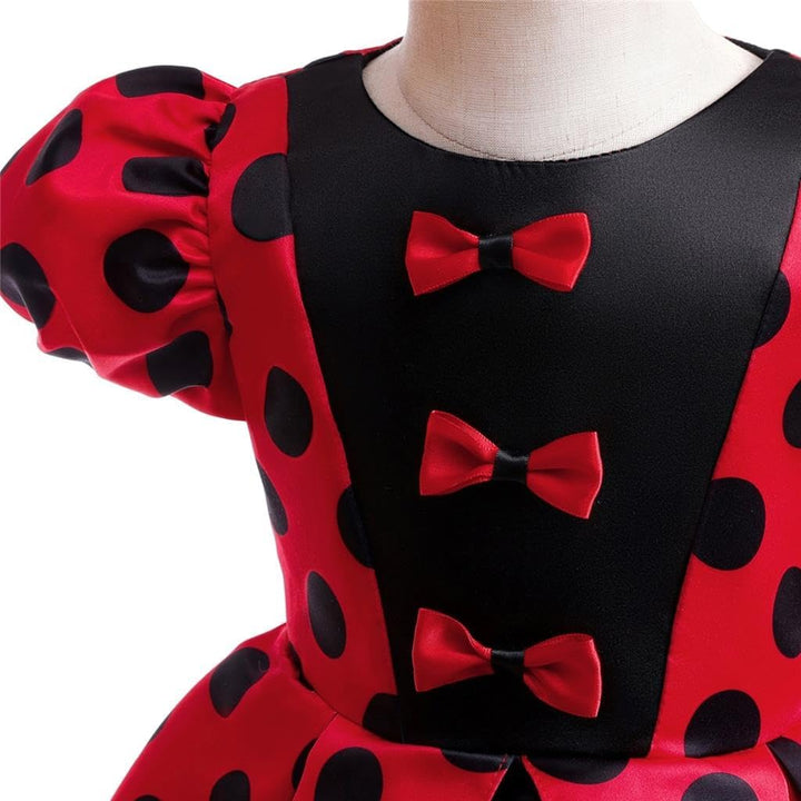 Lito Angels Marienkäfer Gepunktetes Heldenmädchen Kleid Kostüm Verkleidung Kinder Mädchen Grösse 2-1