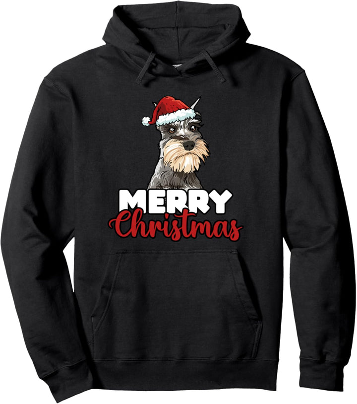 Merry Christmas Schnauzer Hundelieber Geschenk Pullover Hoodie