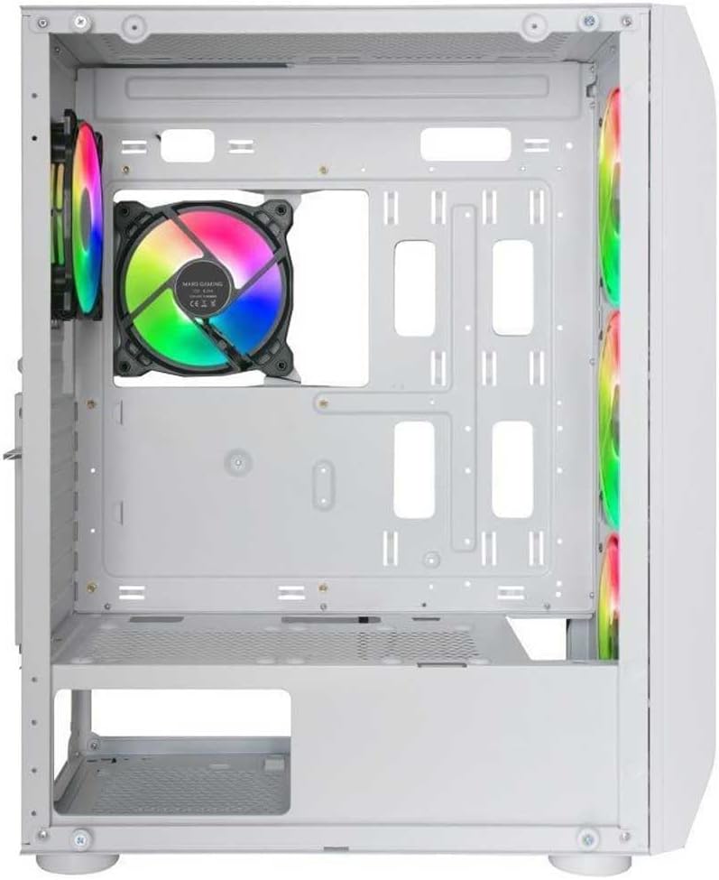 Mars Gaming MCX Schwarz, PC Gehäuse, Gehärtetes Glas, Dual Ring RGB Lüfter, ATX MCKXW, MCKXW