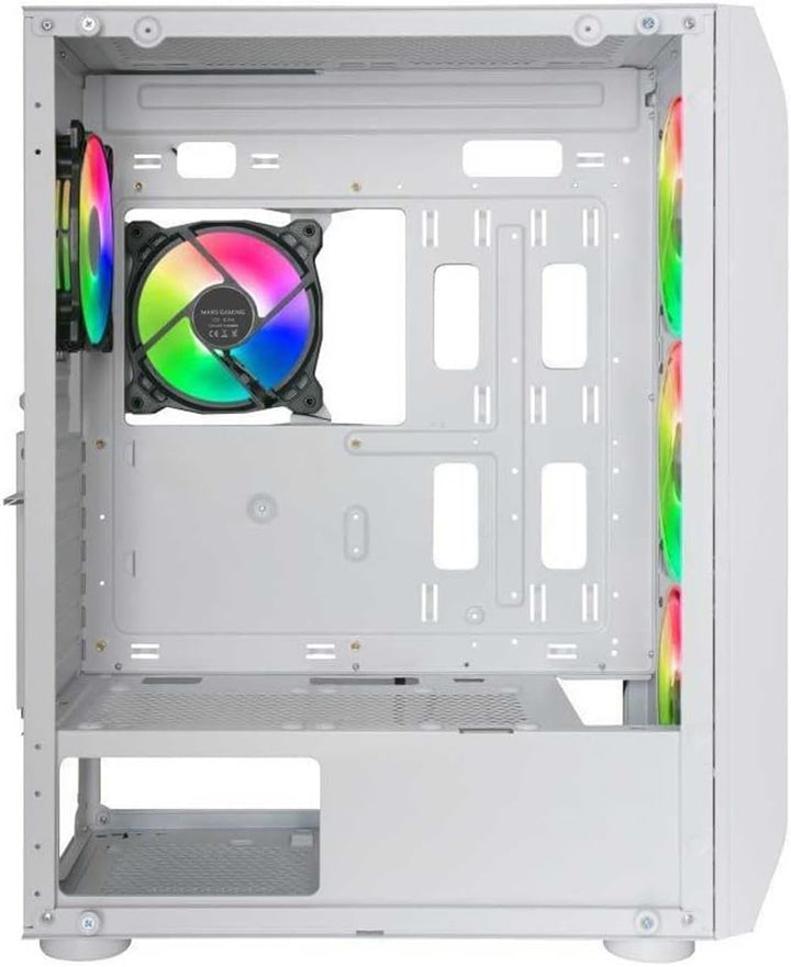 Mars Gaming MCX Schwarz, PC Gehäuse, Gehärtetes Glas, Dual Ring RGB Lüfter, ATX MCKXW, MCKXW