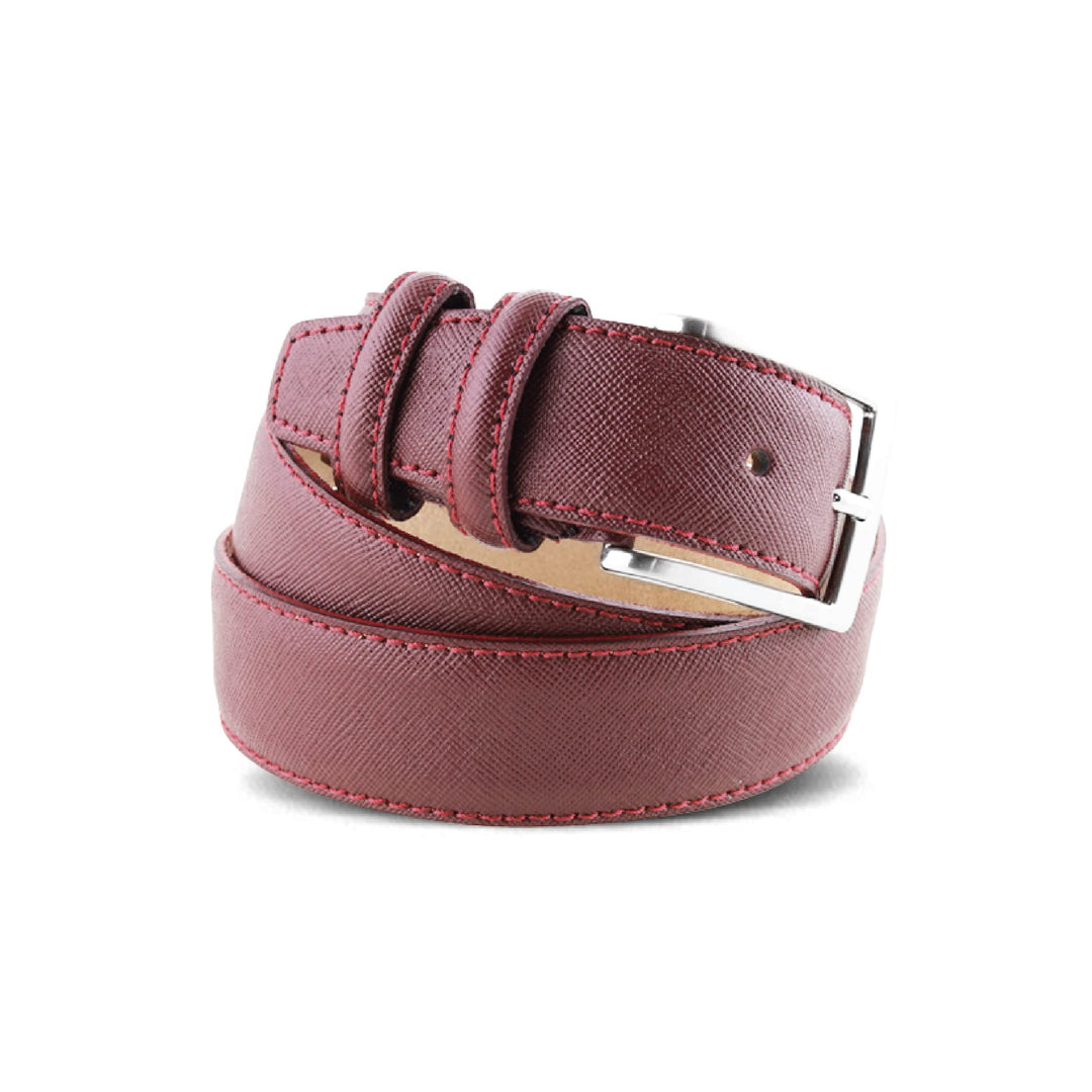 La Bottega del Calzolaio Ledergürtel 3,5 cm Saffiano schwarz für besondere Anlässe Made in Italy han