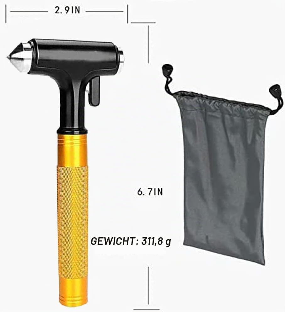 WONDER POINT Premium Notfallhammer Auto, 2025 Multifunktions-Gurtschneider Nothammer, Schnelle Autor