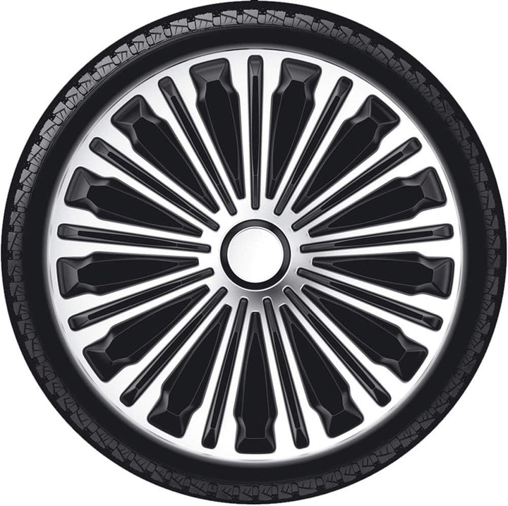 AUTO-STYLE Satz Radzierblenden Volante 13-Zoll Silber/Schwarz 13-inch, 13-inch