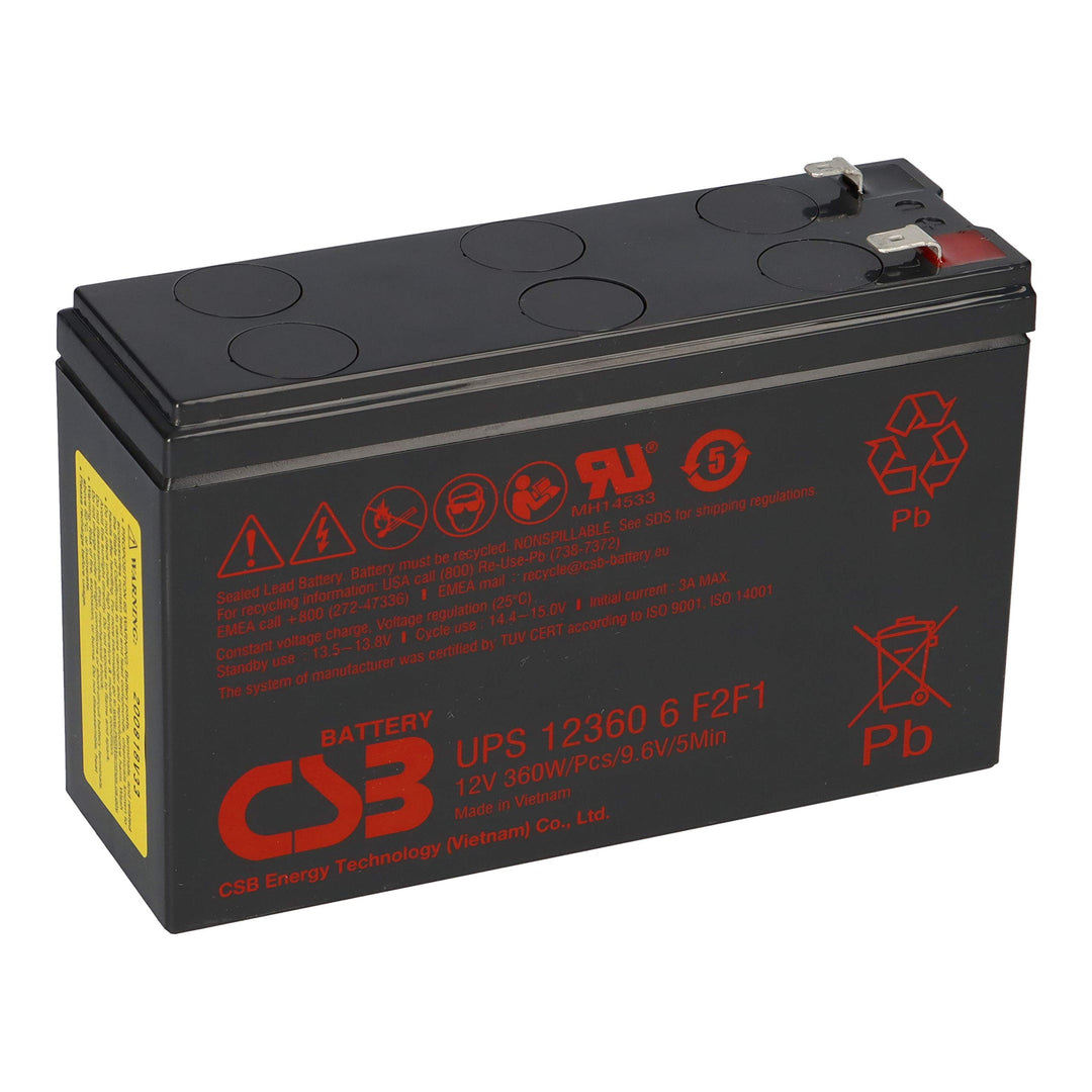 WSB Battery CSB AGM Bleiakku 12V 7Ah UPS123606 F2F1 extrem hochstrom Akku USV UPS UPC
