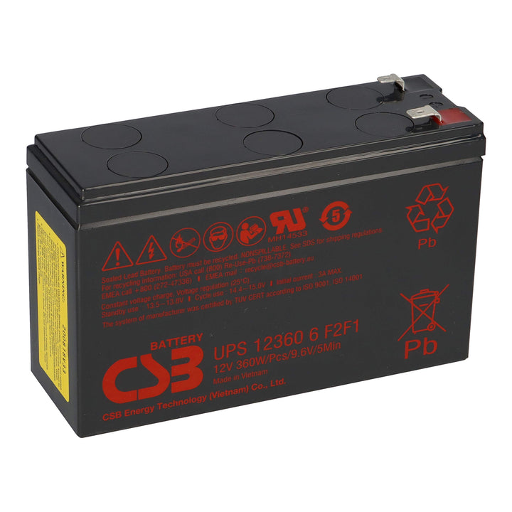 WSB Battery CSB AGM Bleiakku 12V 7Ah UPS123606 F2F1 extrem hochstrom Akku USV UPS UPC