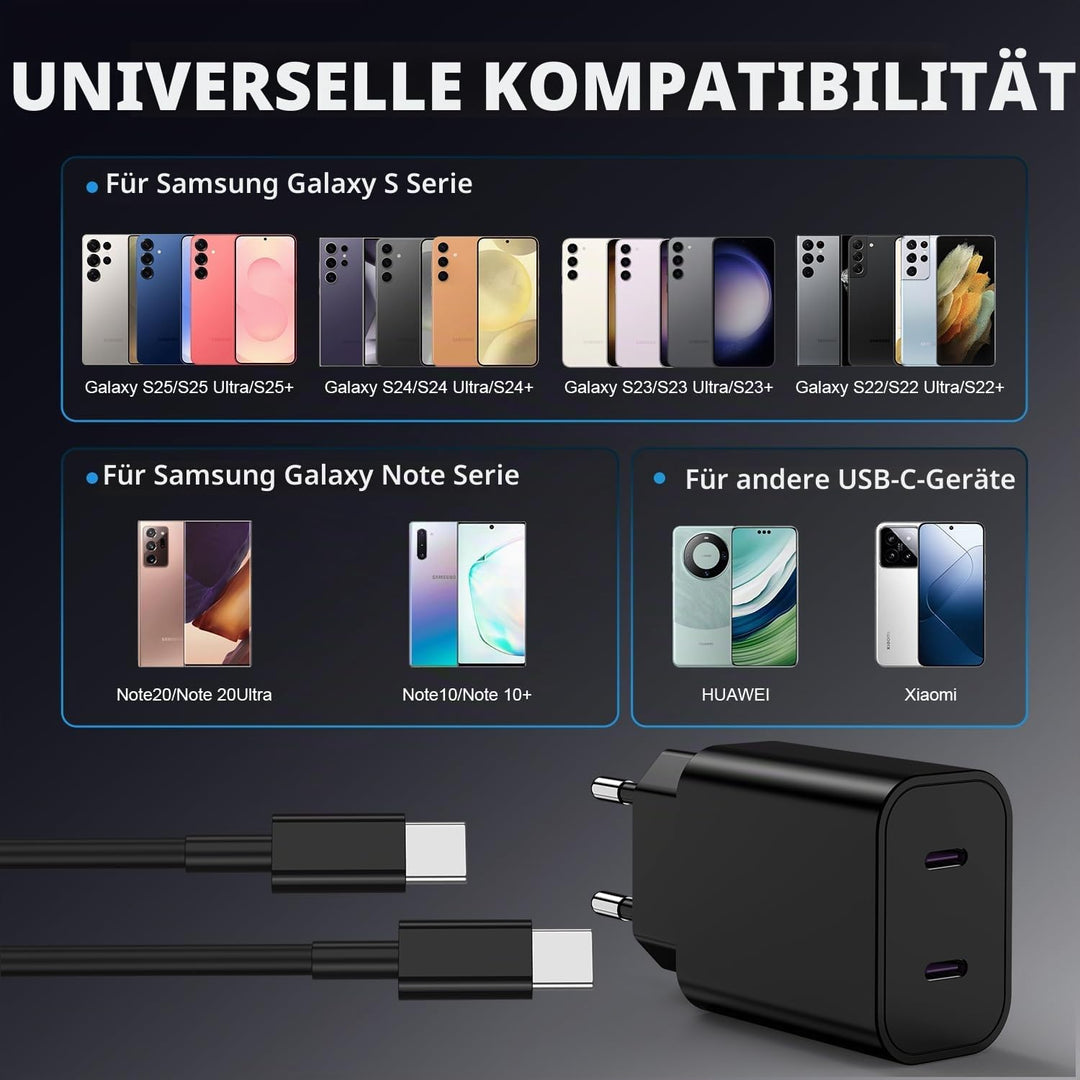 Essri 45W USB C Ladegerät Schnellladegerät für Galaxy S25 S24 S23 S22 S21 Ultra,Usb C Schnellladekab