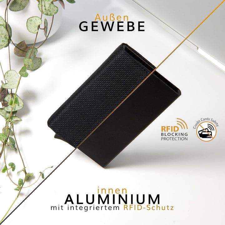 GUGGIARI® Kreditkartenetui - Kartenetui mit Münzfach/Kartenhalter mit Magnetverschluss - Aluminium R
