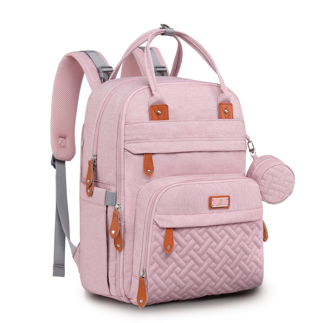 BabbleRoo Wickeltasche Rucksack – Grosse Kapazität, 17 Taschen, Wasserabweisend – mit Wickelauflage,
