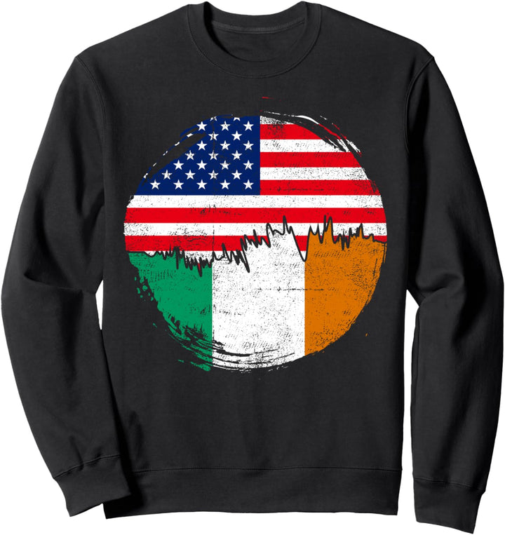 Irische amerikanische Vintage-Flagge | Wurzeln Irland Used-Look Sweatshirt