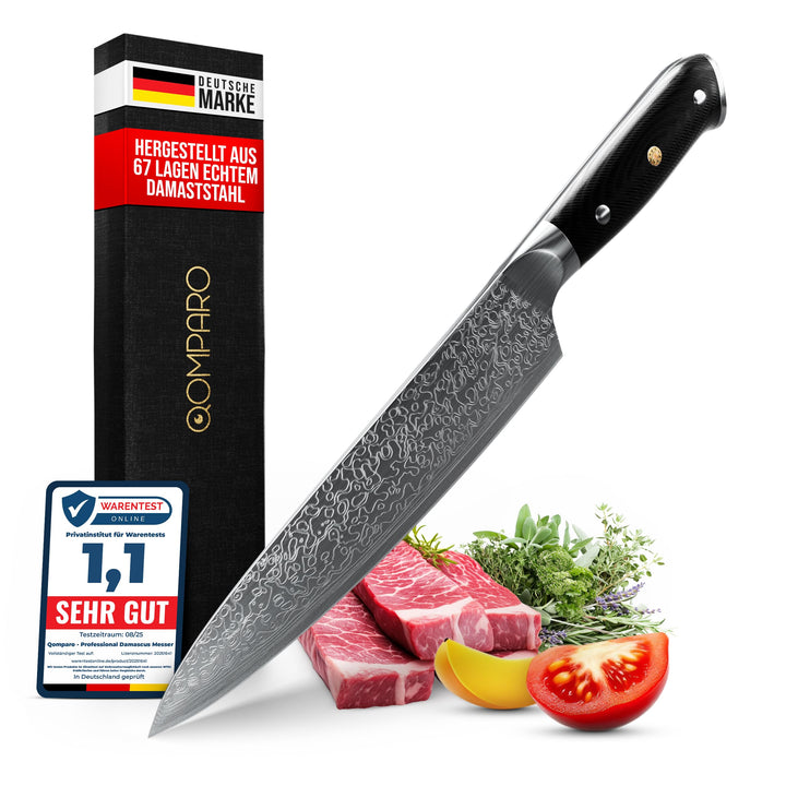Damastmesser Profi Kochmesser 20cm-Klinge 67 Lagen Damaststahl, Japanisches Kochmesser extrem scharf