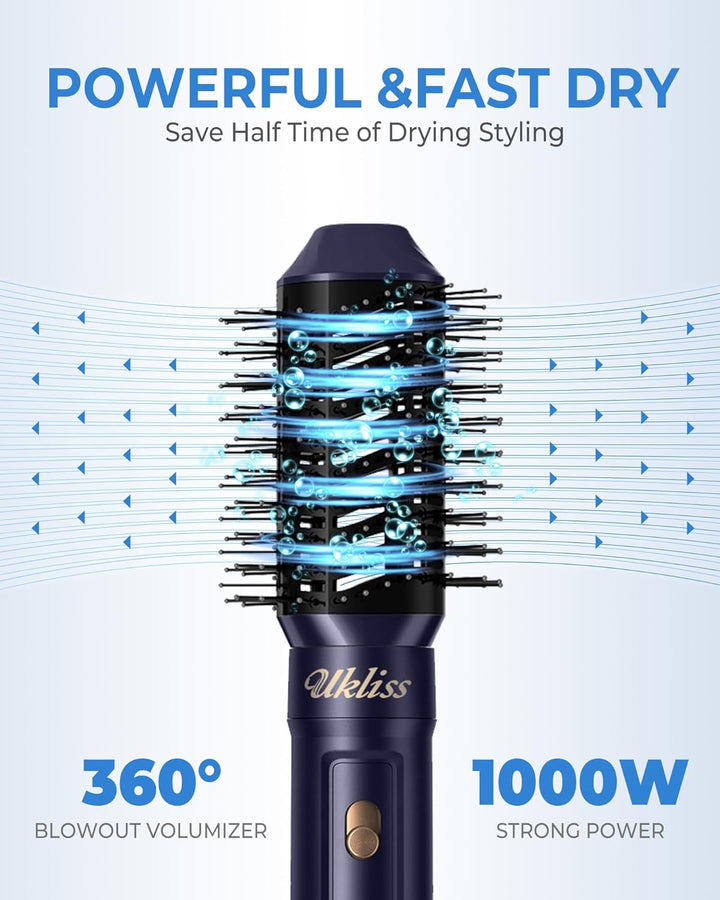 UKLISS Pro Haartrockner & Haarstyler 6 in 1, Airstyler Set mit Hair Dryer Ionen, Luft Lockenstab Aut