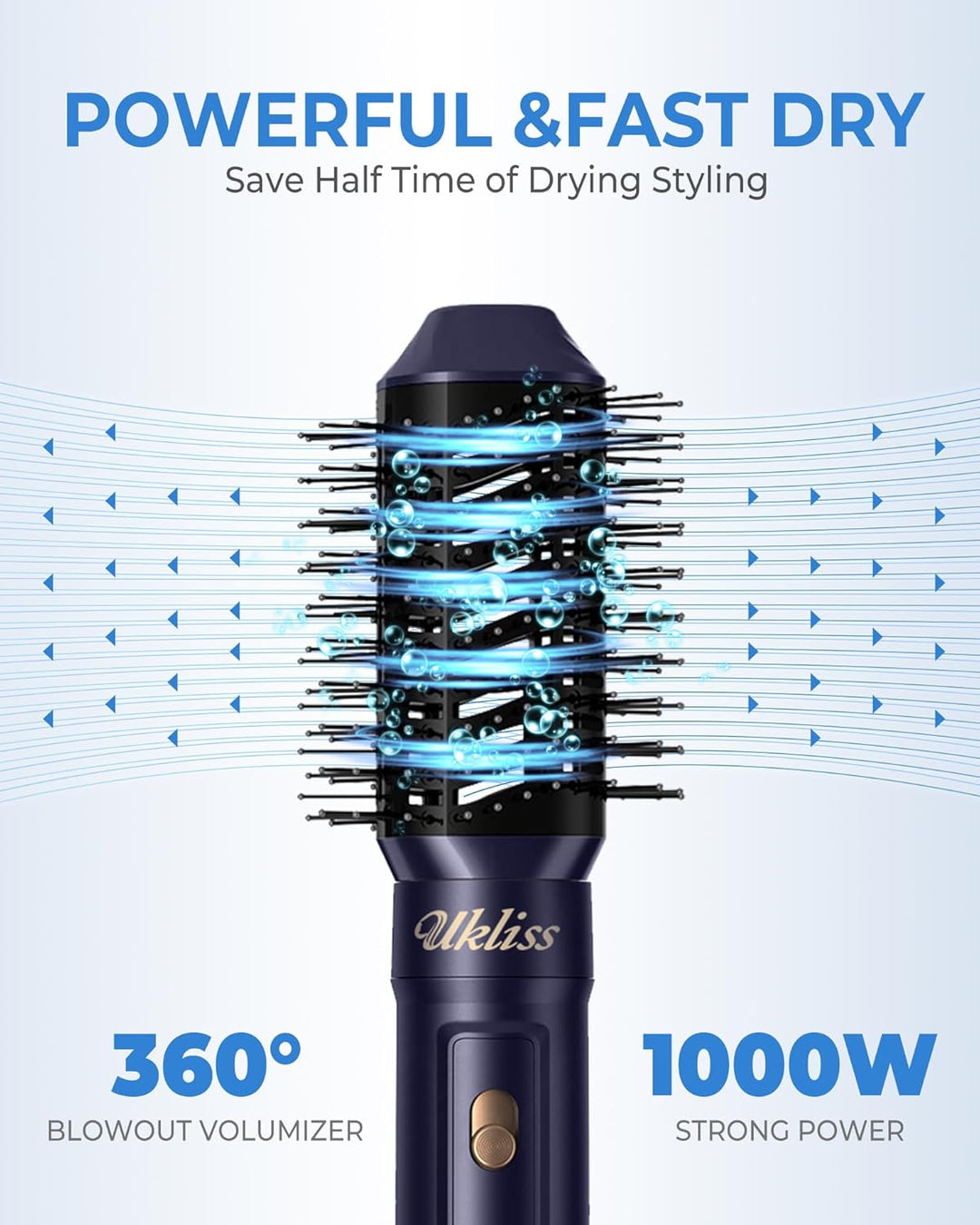 UKLISS Haarstyler 6 in 1, Hairstyler &amp; Haartrockner mit Airflow Lockenbürste Auto, Hair Dryer Brush,