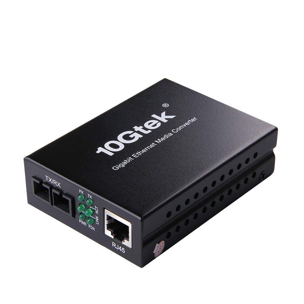 10Gtek® Gigabit Ethernet Medienkonverter, mit Built-in 1Gb Single-Mode SC Transceiver, Single-Mode D