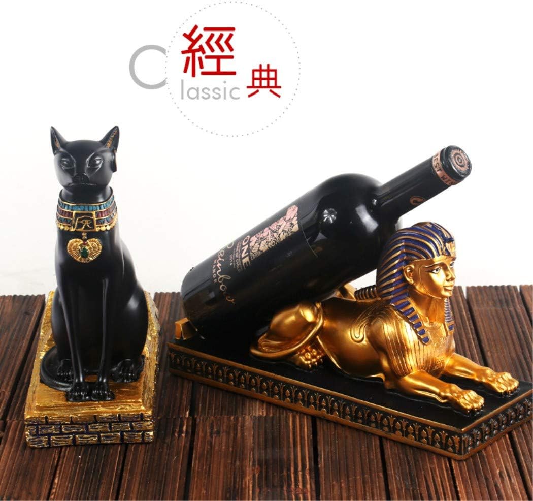 Fantasee Weinregalhalter, altägyptische Gottheit, Bastet, Weinflaschenständer, hochwertiges Harzmate