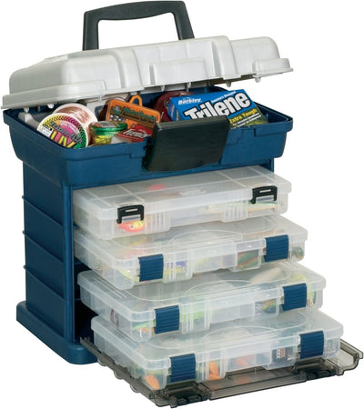 Plano 1364 4-By Rack System 3650 Grösse Tackle Box, Premium Tackle Storage, Blau Metallic/Silber.