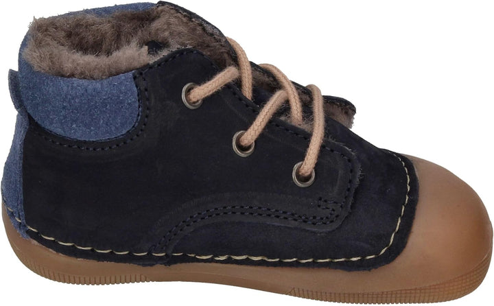 KOEL Barefoot Lauflernschuhe - AVA Bio Nubuk Lambswool Blue 19 EU Blau, 19 EU Blau