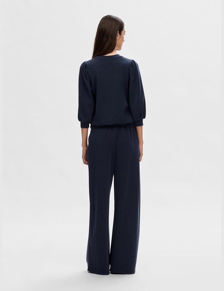SELECTED FEMME Female Sweatshirt Puffärmel, Dark Sapphire