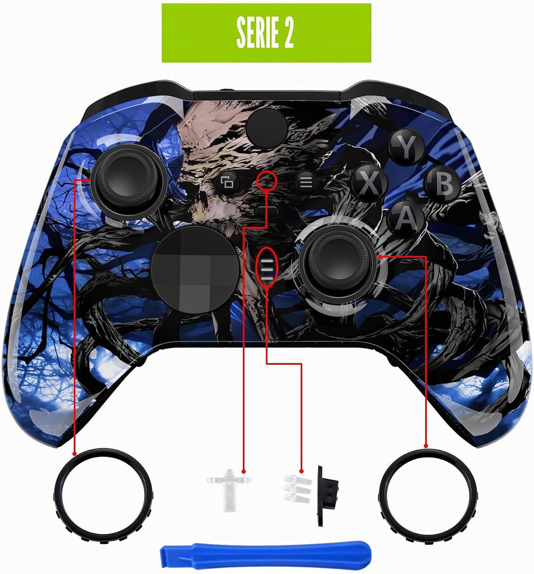 eXtremeRate Front Case für Xbox Elite Series 2/Series 2-Core Controller,DIY-Ersatz Hülle&Thumbstick