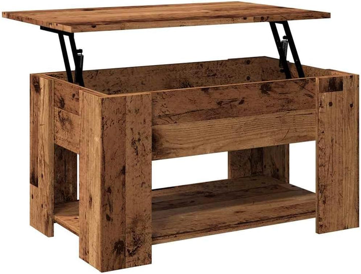 vidaXL Couchtisch Altholz-Optik 79x49x41 cm Holzwerkstoff, Couchtisch höhenverstellbar, Sofatisch, B