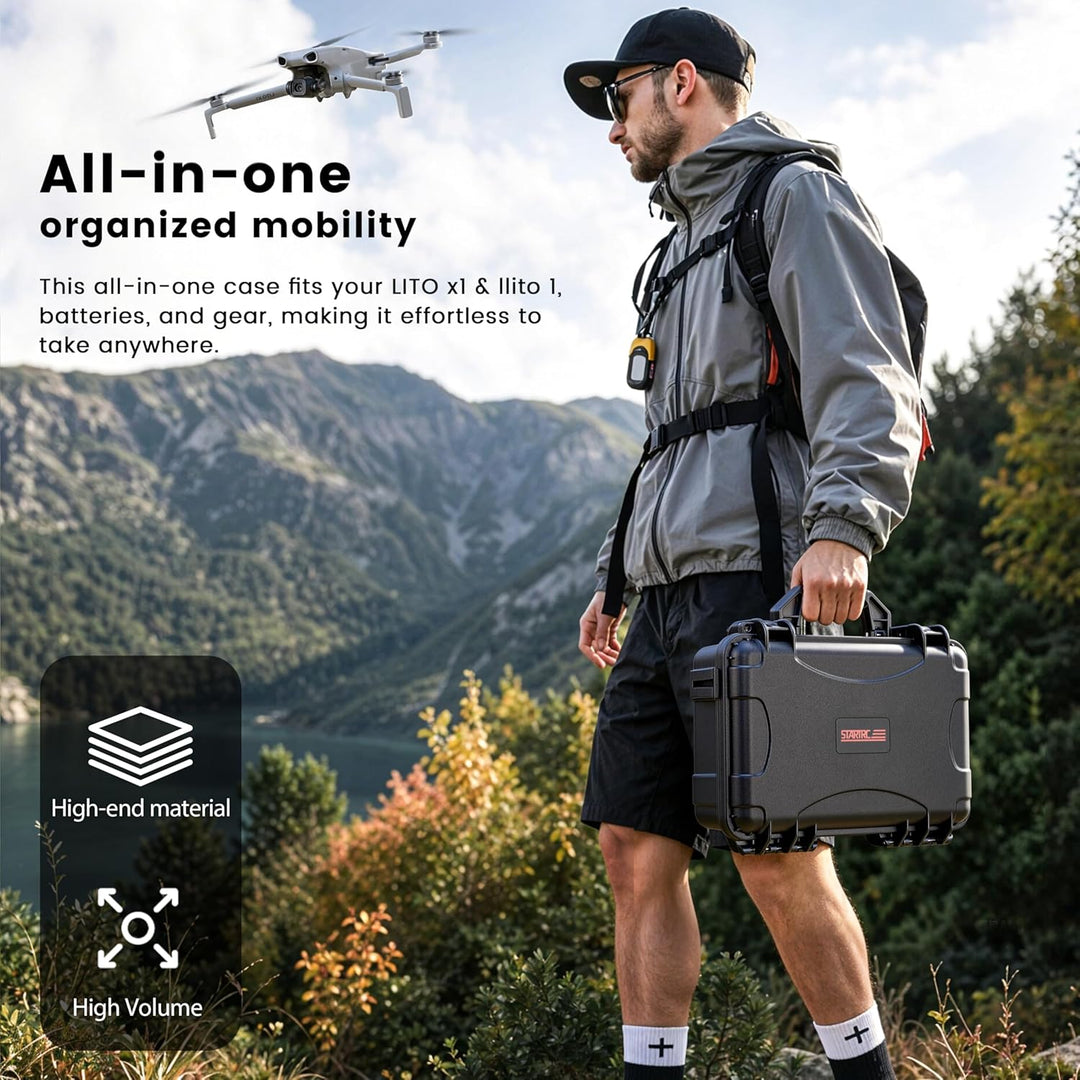 STARTRC Lito X1/1 Koffer, wasserdichter Harter Tasche für DJI Lito X1/1 Fly More Combo Zubehör für D