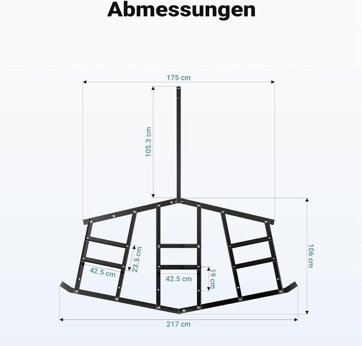 Wiltec Schleppegge 217 x 106 cm, Wiesenegge für Rasentraktor, ATV und UTV, Wiesenschleppe zur Bodenb