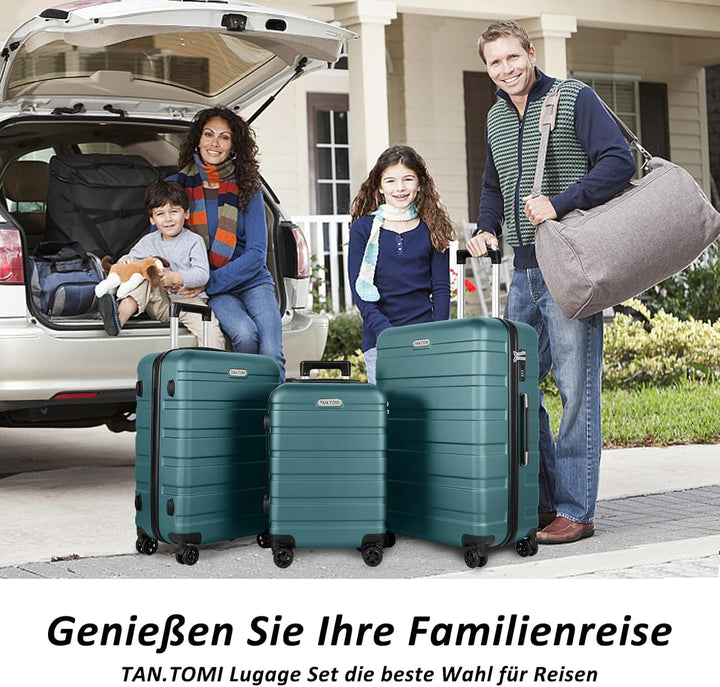 TANTOMI Kofferset 3-teilig, ABS Hartschalenkoffer Set, Reisekoffer Set mit Rollen, Gepäck-Sets (20/2