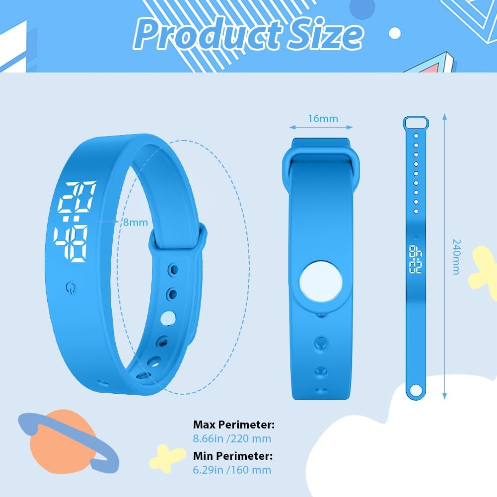 DASIAUTOEM Vibrationswecker Armband für Kinder &amp; Erwachsene, Vibrationsalarm Erinnerung Uhr mit Time