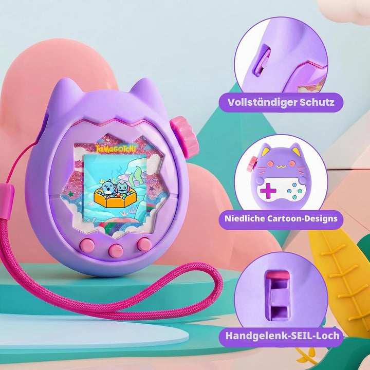 Silikon Hülle und Hartschalenkoffer kompatibel mit Tamagotchi Paradise Virtuelles Haustierspielzeug,