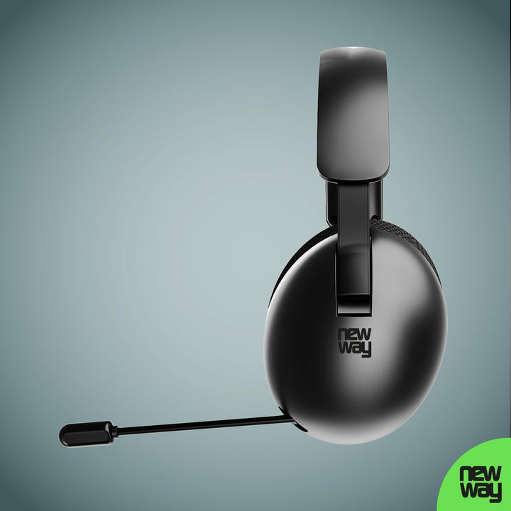 NEWWAY NH251 Kabelloser Audio-Kopfhörer – einziehbares Mikrofon – Triple Mode WiFi 2,4 GHz/BT/3,5 mm