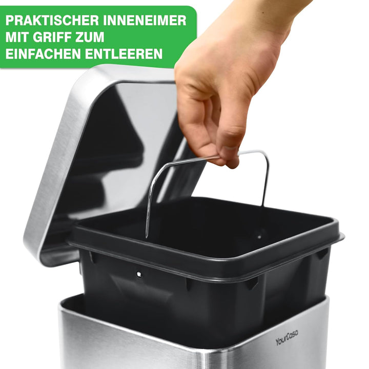 YourCasa® Mülleimer Bad [5L] - Elegantes Design - Badezimmer Mülleimer Klein - Kosmetikeimer - Bad M