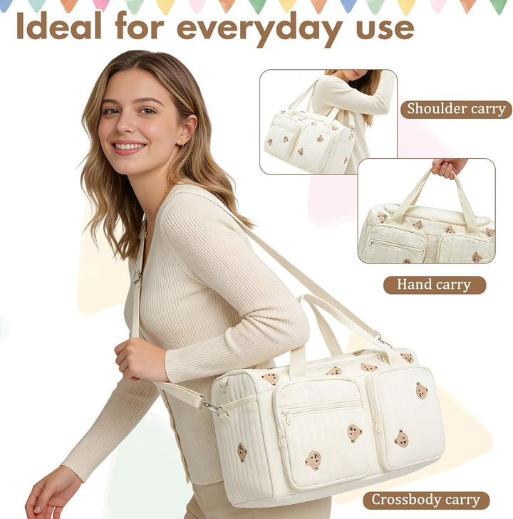 Grosse Wickeltasche Mommy Bag: geruchsfrei - Einsatz mit 0-3J Baby | sofort verwendbar - Babytasche